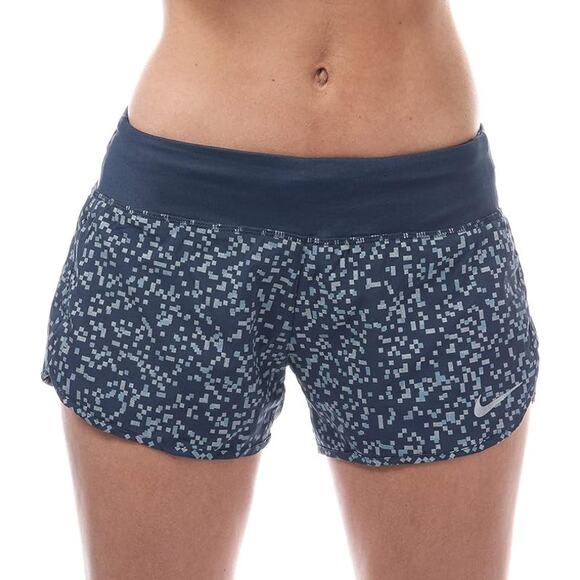 Nike Dri-Fit Running Shorts Navy w/ Blocks-Briefs WMNS XS Active Back Zip Pocket - Picture 1 of 12